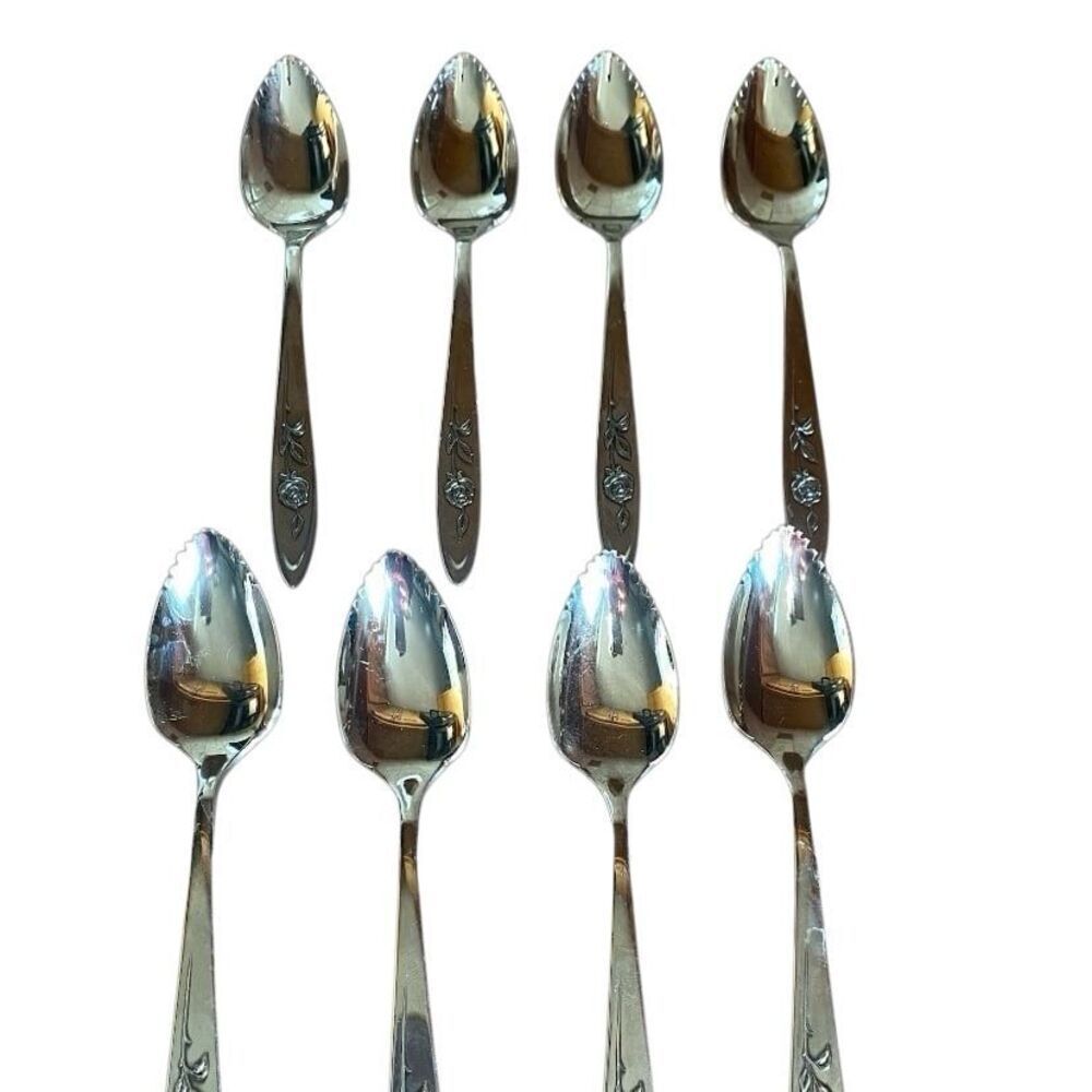 Oneida Grapefruit Spoons Set of 8 Stainless My Rose Pattern Cottagecore granny